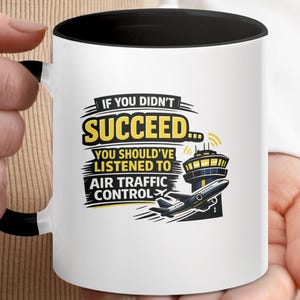 Mok luchtverkeersleiding, grappige koffiekopje ATC-piloot luchtvaartliefhebber