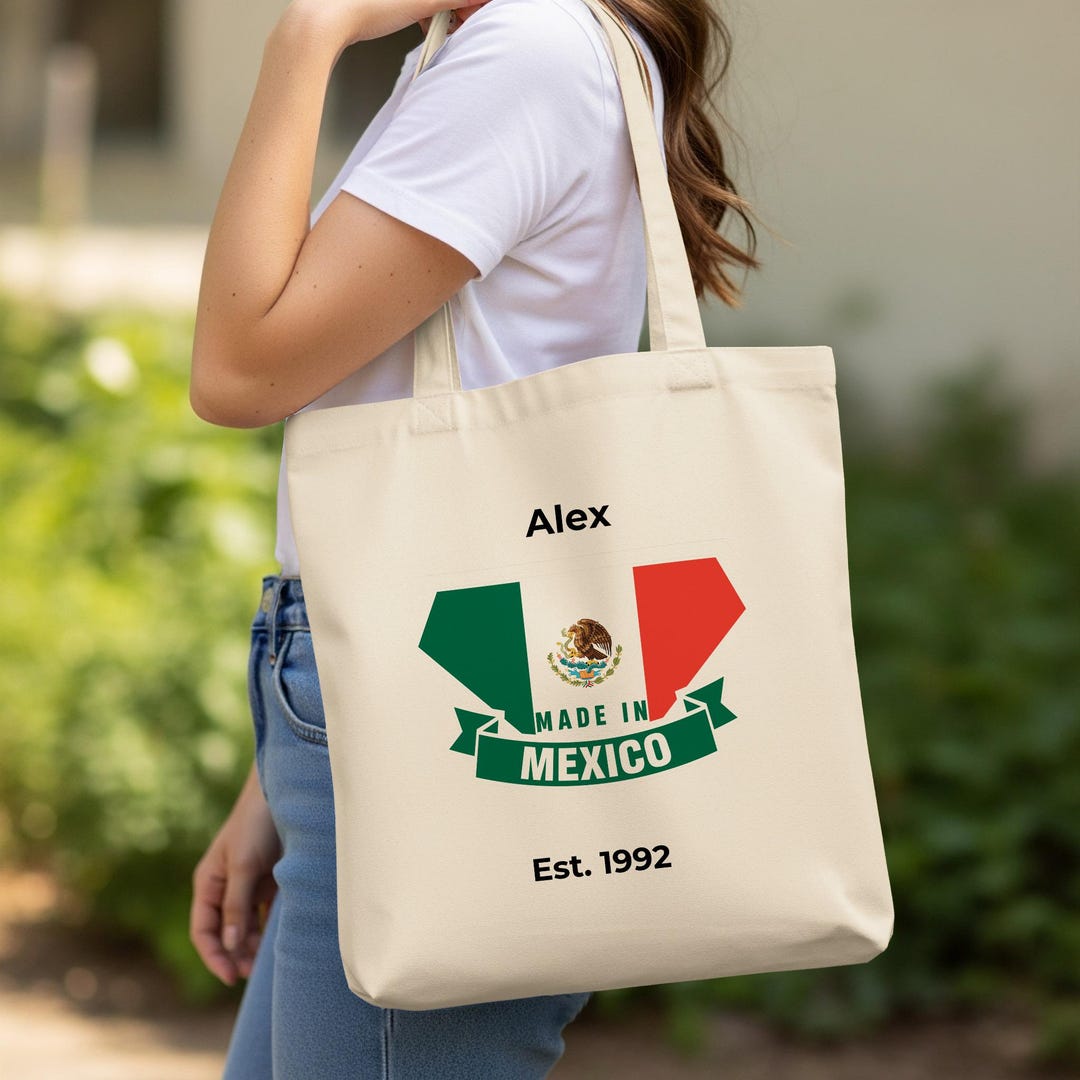 Personalized Mexico Flag Tote Bag, Custom Name, Heritage Gift - Etsy