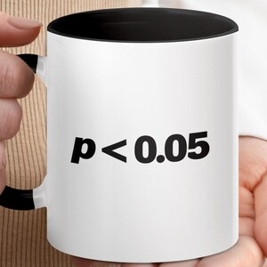 Tazza in ceramica P Meno di 0,05 Statistico Ricercatore scientifico Dottorando Regalo