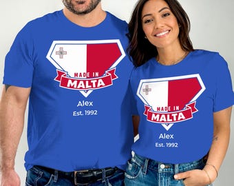 Personalized Malta Pride T-Shirt – Custom Name & Year