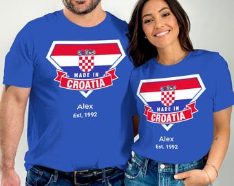 Personalized Croatia Flag T-Shirt: Custom Name & Year, Pride Tee