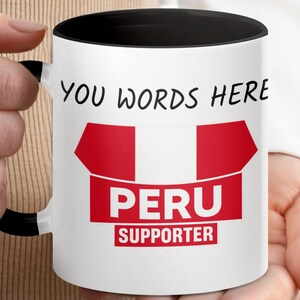 Peru Supporter Mug for Coffee & Tea, Peruvian Flag Cup, Gift for Peru Fans, National Pride Mug, Peru Lover Gift, Customizable Mug