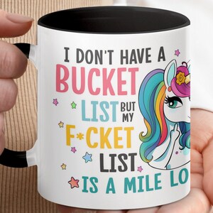 Funny Unicorn Coffee Mug: Sarcastic Quote, Rainbow Ceramic, 11oz
