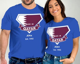 Camiseta personalizada del Orgullo Catar: nombre y año personalizados