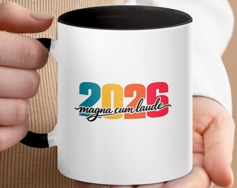 2026 Magna Cum Laude Graduation Mug, Class of 2026 Gift for Graduate, College High School Senior Student Coffee Cup
