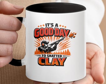 Clay Shooting Mug | Skeet Shooter Gift | Hunter Shotgun Coffee Cup (11, 15oz)