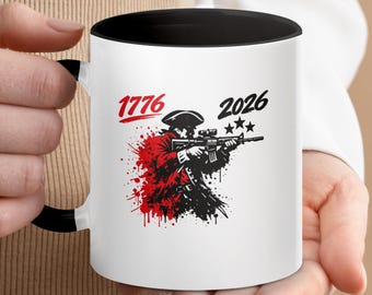 1776 2026 Patriot-mok, Minuteman-koffiekop Amerikaanse geschiedenis, grungekunst (11oz, 15oz)