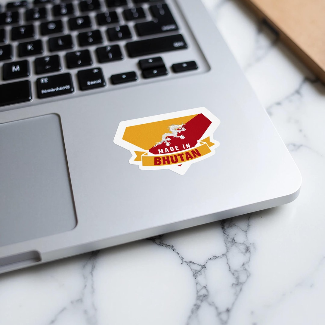 Bhutan Flag Sticker, Dragon Sticker, Made in Bhutan Decal, Bhutanese ...
