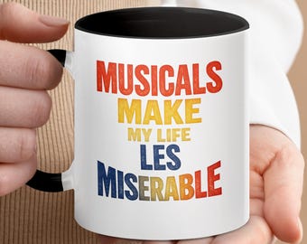 Les Miserable Musical Theatre Mug, Broadway Fan Coffee Cup, Actor Singer Gift