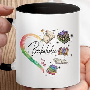 Bookaholic Mug, Book Lover Gift, Coffee Mug for Readers, Literary Mug, Librarian Gift, Bookworm Mug, Gift for Mom, Gift for Her