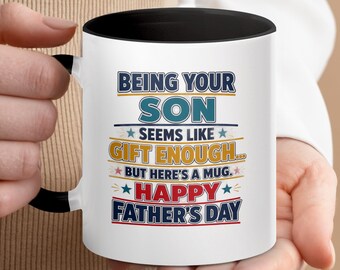 Grappige vaderdagmok van Son, keramische koffiekop, cadeau