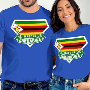 Zimbabwe Flag T Shirt, Proudly Zimbabwean Tee, Made in Zimbabwe Gift, T Shirt for Men, T Shirt for Women, Zimbabwean Souvenir T-Shirt