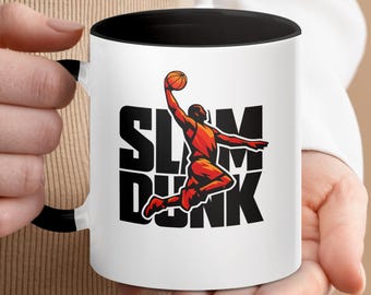 Basketbalmok Slam Dunk, keramische koffiekop dynamische speler, cadeau sportfan