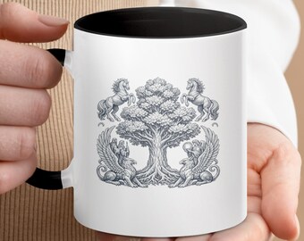 Dark Academia Griffin Tree of Life Mug | Gothic Mythology Coffee Cup (11oz or 15oz)