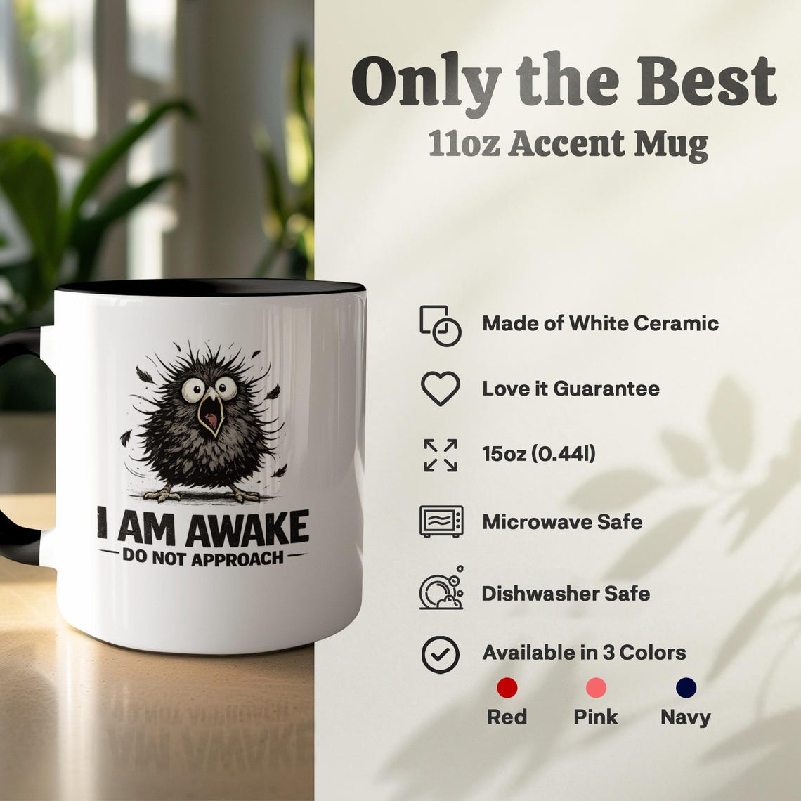 Grumpy Bird I Am Awake Mug, Introvert Coffee Cup, Sarcastic Morning ...