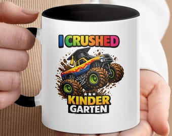 I Crushed Kleuterschool Monster Truck-mok | Afstudeercadeau jongens, pre-K grad-beker