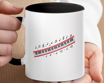 Pianotoetsenbord Muzieknoten Mok, Muzikant Koffieliefhebber Cadeau, Muziekleraar Waardering