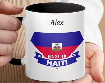 Haitian Flag Coffee Mug, Haiti Pride, Personalized Gift
