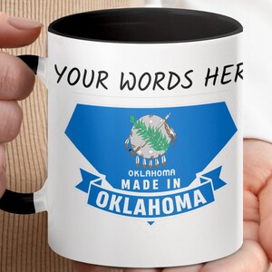 Customizable Oklahoma State Flag Mug – Ceramic Coffee or Tea Cup | Unique Oklahoma Gift for Men, Women & Kids | Souvenir Travel Mug