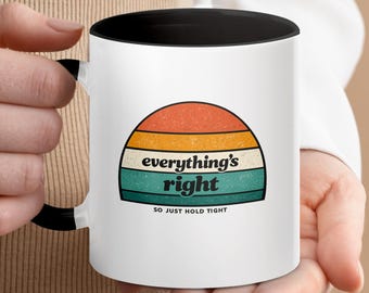 Retro Sunset Mug, Positive Affirmation Coffee Cup, Vintage Vibe Tea Drinker