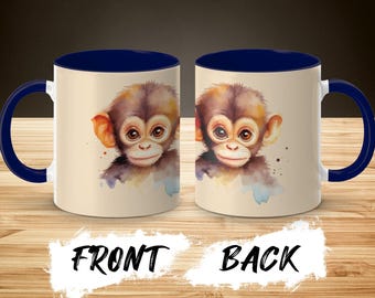 Adorable Monkey Face Ceramic Coffee Mug - Gift for Animal Lovers - Etsy