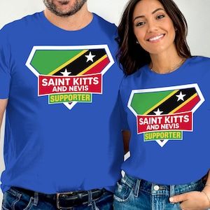 Saint Kitts and Nevis Supporter T-Shirt: Unisex Cotton Tee