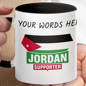 Jordan Supporter Mug, Customize with Your Words, Perfect Gift for Football Fans, Unique Jordan Souvenir, Personalized Mug, Best Fan Gift