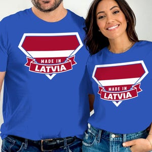 Made In Latvia T-Shirt, Latvia Souvenir, Latvian Pride, Gift for Latvian, Unisex Tshirt for men and tshirt for women, Latvia Flag