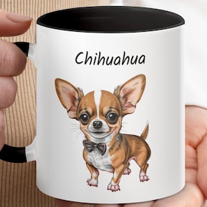 Chihuahua Dog Breed Mug, Personalized Chihuahua Mug, Custom Dog Mug, Add Dog Name, Cute Chihuahua Illustration, Unique Gift Idea