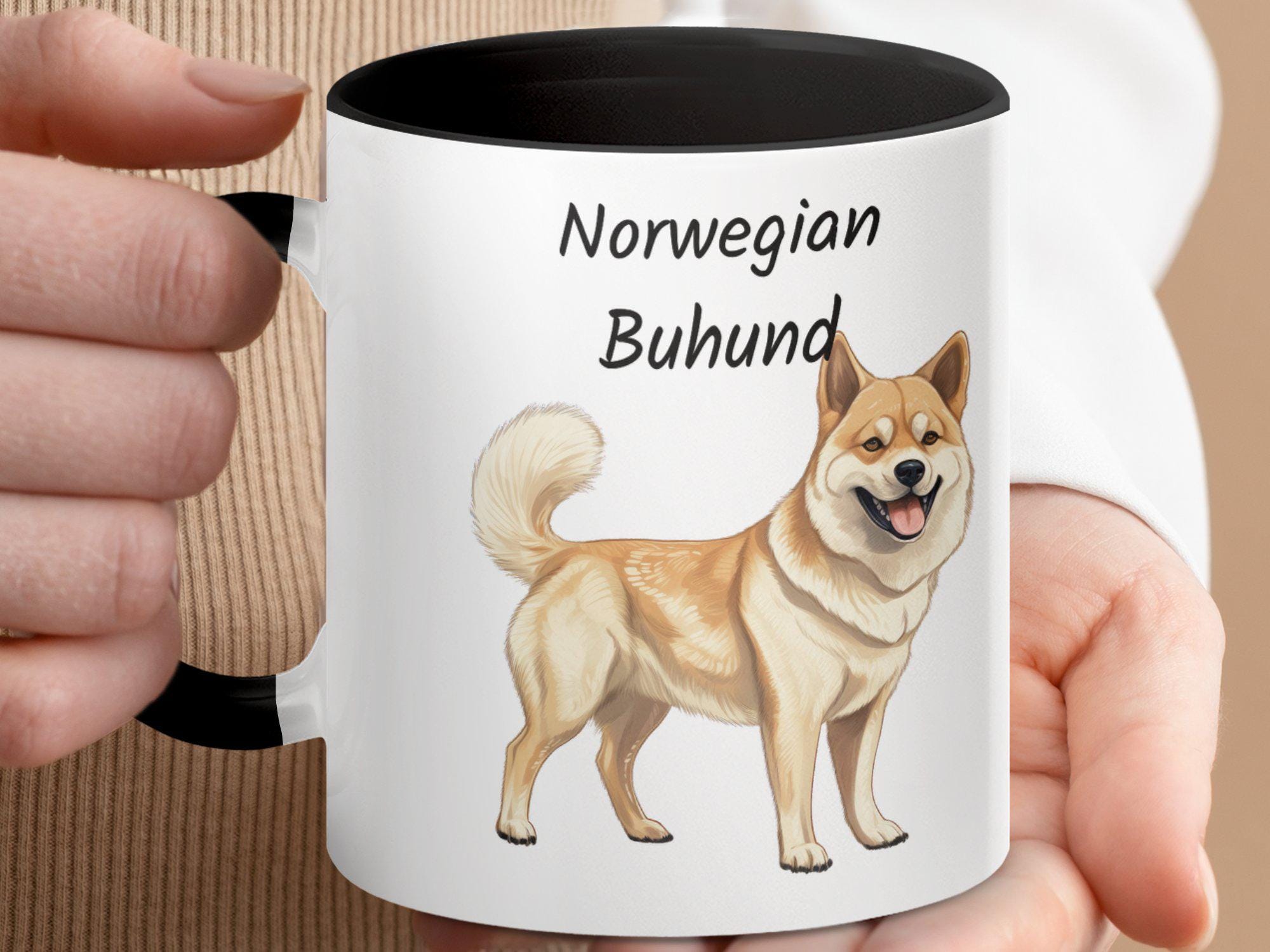 Personalized Norwegian Buhund Mug, Dog Breed Custom Coffee Cup, Add Your Dog's Name or Own Text, Perfect Gift for Dog Lovers