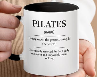 Taza con definición de Pilates, divertida taza de café con humor para entrenar