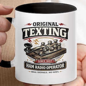 Ham Radio Operator Mug, Vintage Telegraph Key, Morse Code Gift, Amateur Radio Enthusiast