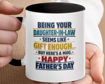Grappige Vaderdagmok voor schoondochter | Humoristisch FIL-cadeau, keramische koffiekop