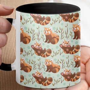 Cute Red Panda Mug, Adorable Wildlife Coffee Cup, Japanese Inspired Red Panda Design, Perfect Gift for Animal Lovers, Cartoon Animal Mug