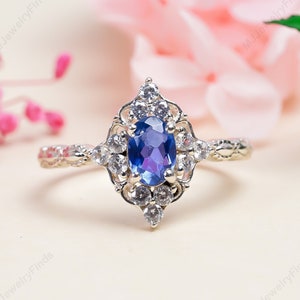 Tanzanite Solitaire Ring,For Women,925 Sterling Silver,Tanzanite Gemstone ring ,Oval Shape Ring,BirthdayGift,Valentine gift,Ring For Her