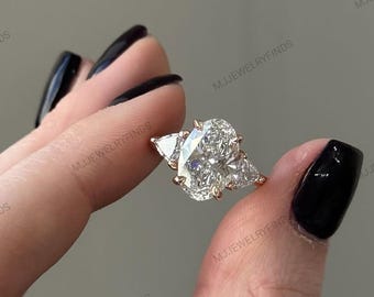 2CT ovaal geslepen moissaniet drie stenen trouwring biljoen geslepen zijsteen trilogie ring luxe gouden verjaardagscadeau voor vrouw verjaardagscadeau