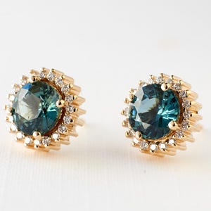 Blue Moissanite Earring*Victorian Plug Earring*Women Earring*Ear Weight*Stud earring*Genuine andalusite earring*Hoop earring*Cluster earring