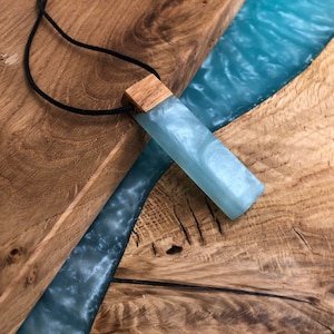 Handcrafted Wooden Necklace | Resin & Wood Necklace | Handmade |  Epoxy |  Gift | Walnut |