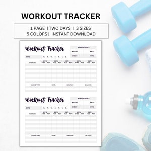 Printable Minimalist Workout Tracker | Fitness Log | Fitness Gifts | A5, Letter, Half Letter