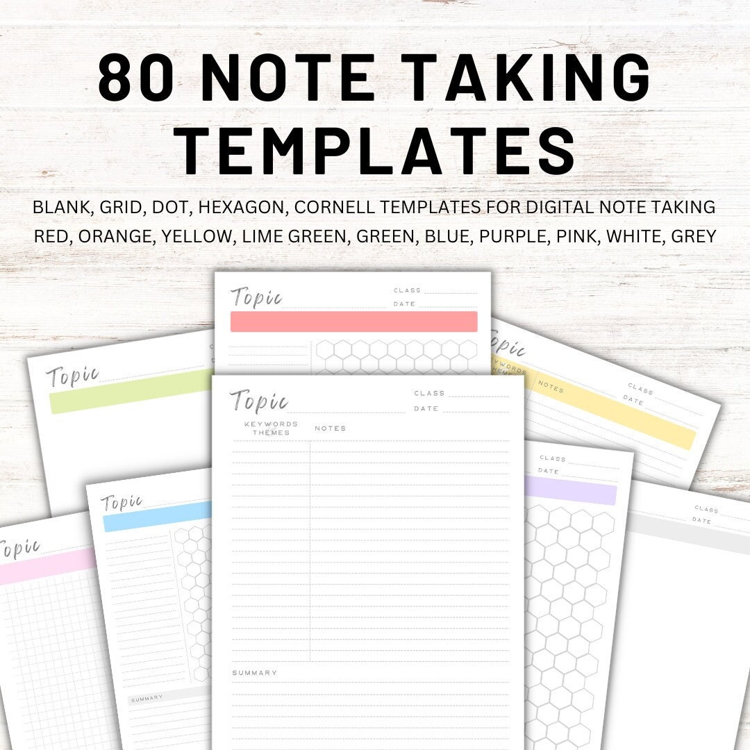 Printable Lecture Notes, Note Taking Template, College Student Lined Printable Lecture Notes, Note Taking Template, College Student Lined