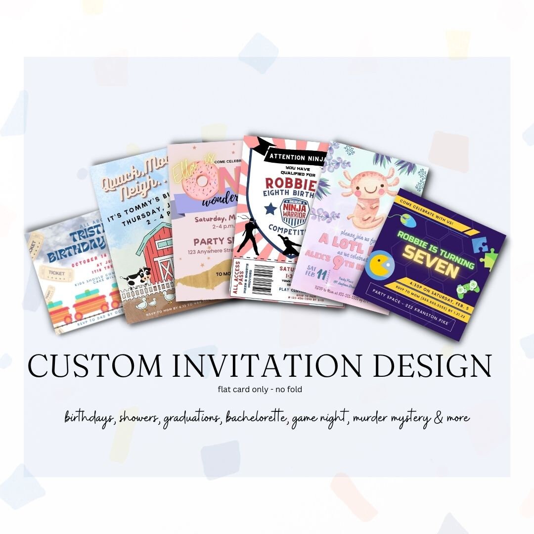 DIGITAL Download Custom Invitation Design, Made to Order Invites