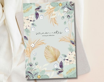 Floral Sermon Notes Journal: Christian Church Notebook