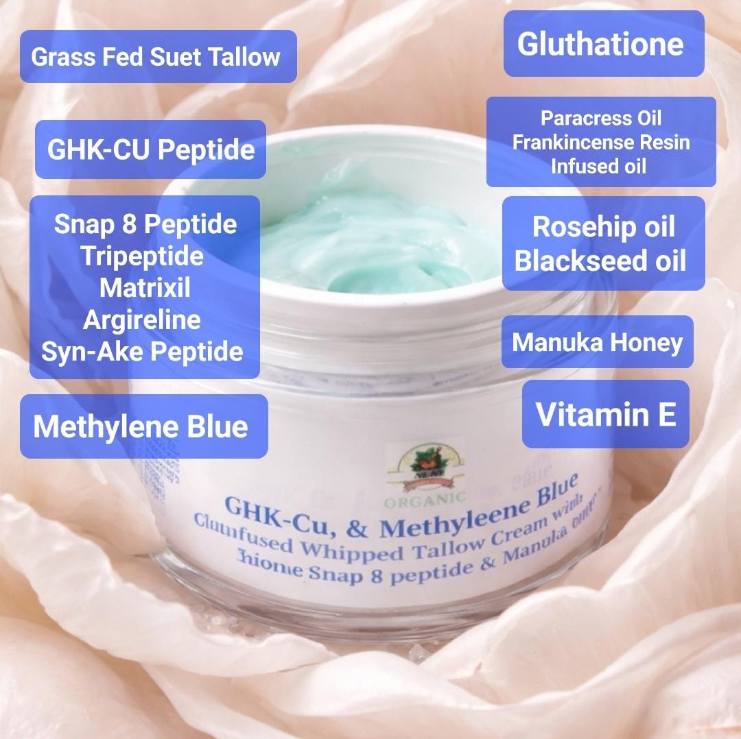 ghk-cu whipped tallow honey balm with methylene blue and Cream Scent:Standard Original Formula heart bpc-157 ingredients list Brawn