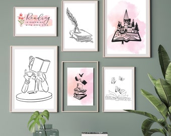 Minimalist Book Prints Set: Literary Gallery Wall Art (Digital Download)