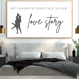 Love Story Couple Art Print: Romantic Bedroom Decor (Digital Download)