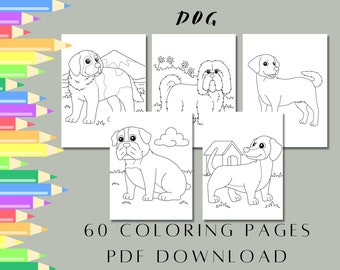 Coloriages de chiens : activité amusante pour l'anniversaire des enfants (téléchargement numérique)