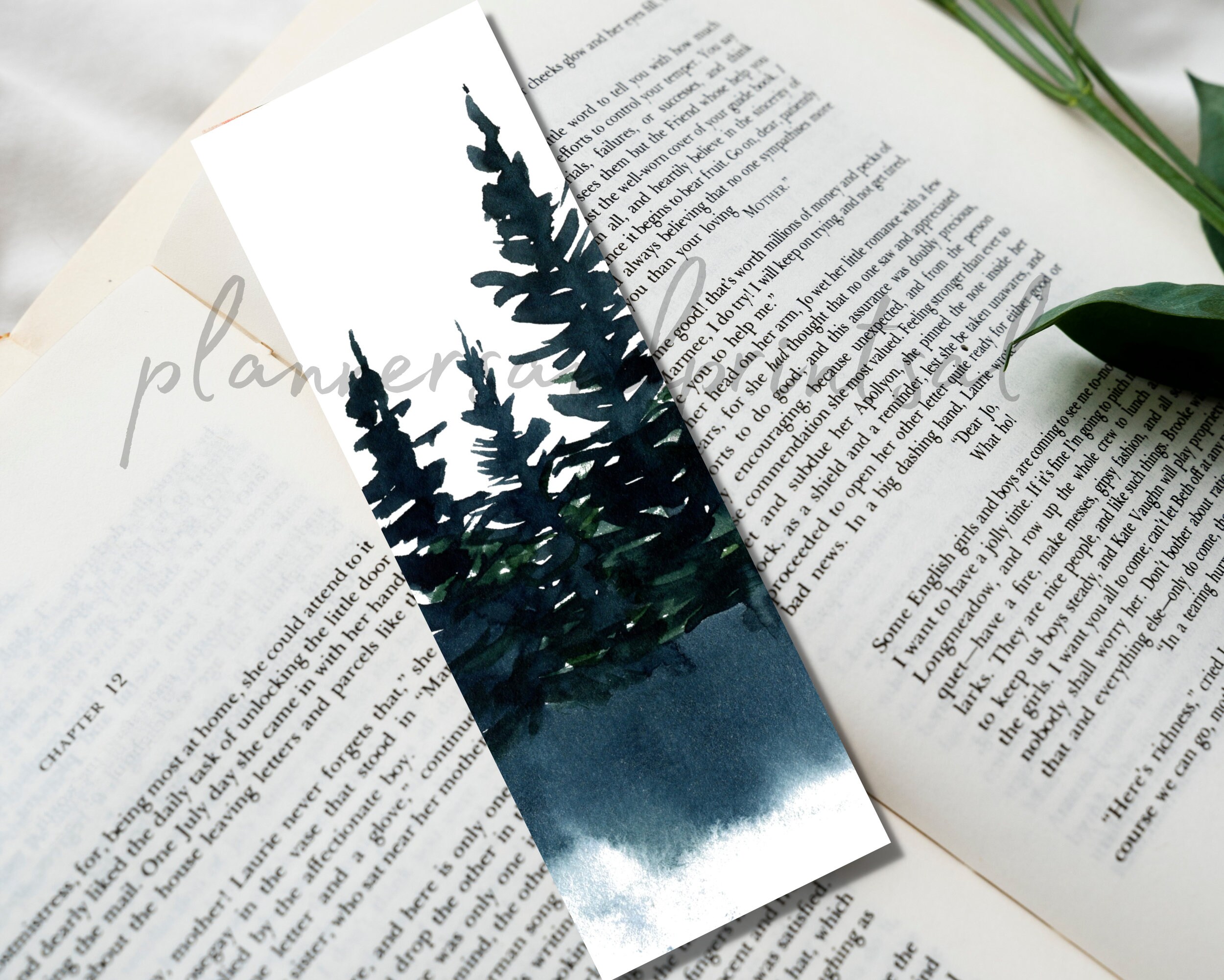 Printable Bookmarks With Watercolor Illustrations, Bookmark Set of 10 ...