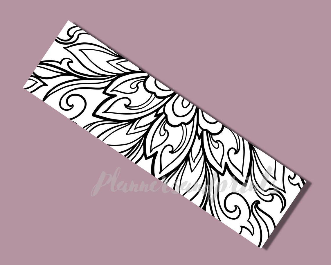 Printable Coloring Bookmarks Coloring Bookmarks for Adults Etsy