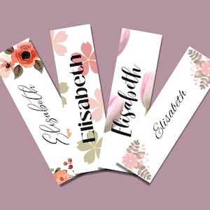 Printable Custom Bookmarks, Personalized Printable Bookmarks, Set of 4 ...