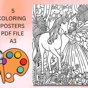 Fairy coloring poster, Coloring Posters, Coloring Sheets, A3 Document, Coloring poster,  Large coloring poster, Poster coloring page